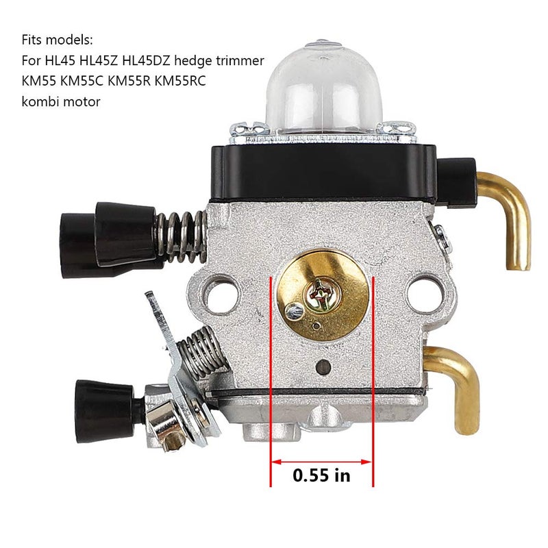 HUSWELL FS45 FS55 Carburetor for STIHL FS38 FS45 FS46 FS55 KM55 HL45 FS45L FS45C FS46C FS55C FS55R C1Q-S97 String Trimmer Weed Eater w Air Filter Cover & Housing Fuel Line Kit - Image 3